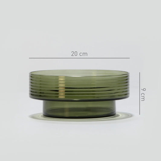 conjunto de 3 Castiçais em vidro GLOW TOGETHER em Verde Fumado