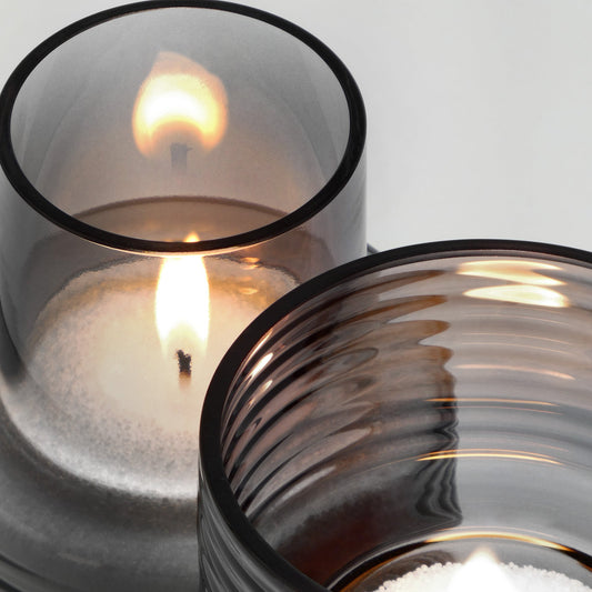 conjunto de 3 Castiçais em vidro GLOW TOGETHER em Fumado