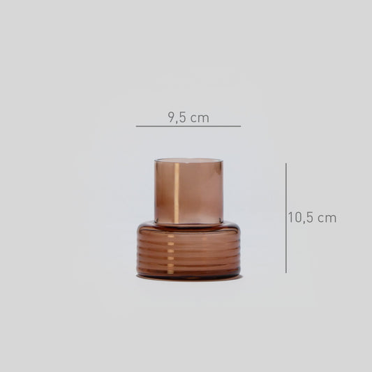 conjunto de 2 Castiçais em vidro GLOW TOGETHER em Mocha Mousse