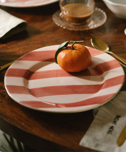 Stripes Hand Painted Dinner Plate - Set of 4